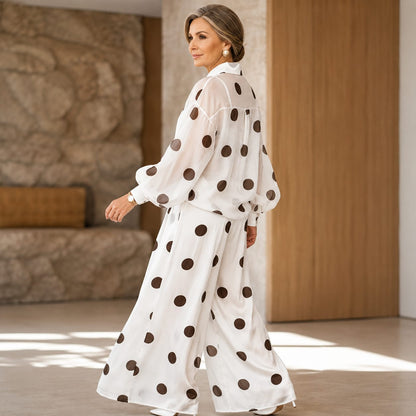Conjunto TINA, de dos piezas, diseño lunares.