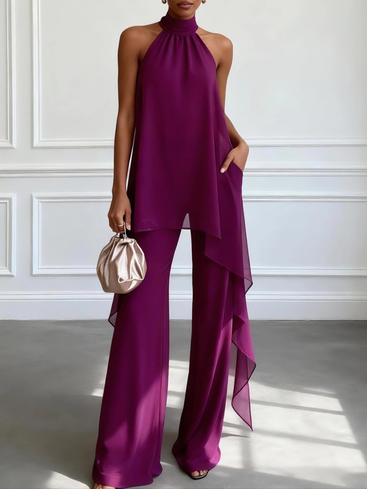 Conjunto de mujer WENDY, dos piezas, cuello halter.