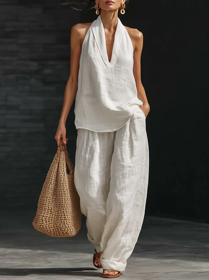 Zoe™ | Conjunto sin mangas con pantalón de pierna ancha