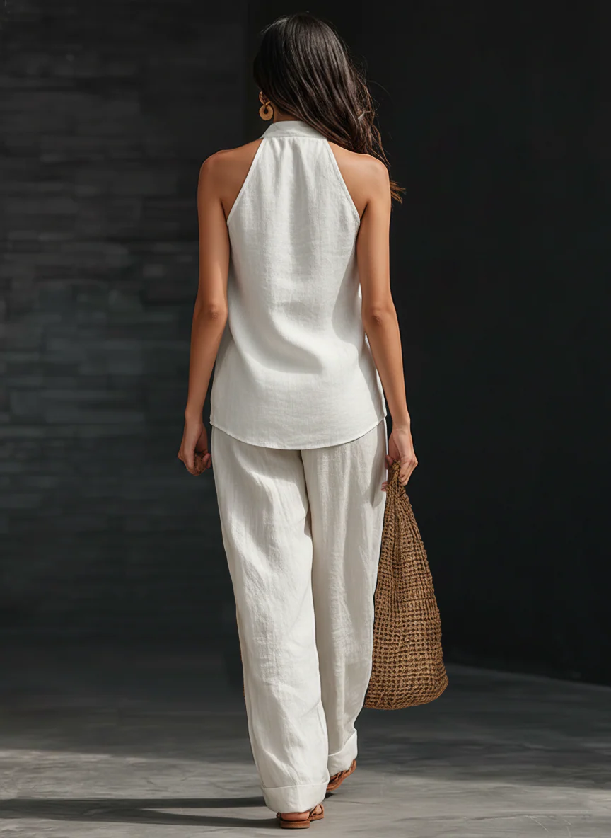 Zoe™ | Conjunto sin mangas con pantalón de pierna ancha