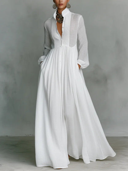 SIMEONE™ | Vestido maxi minimalista con cuello alto