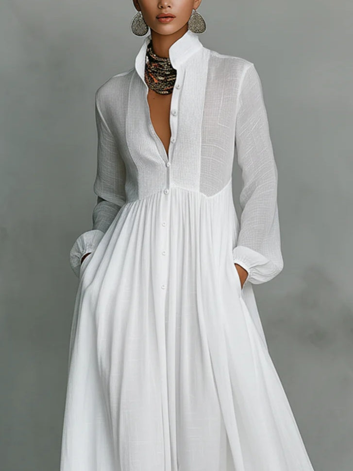 SIMEONE™ | Vestido maxi minimalista con cuello alto