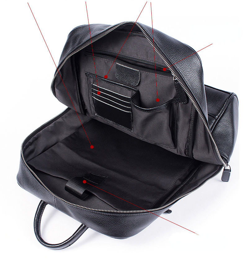 Mochila LION de negocios para hombre de piel de vacuno auténtica