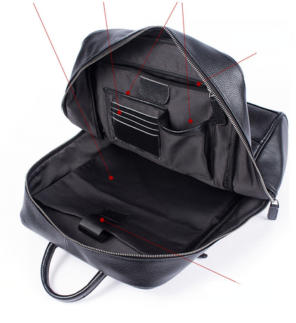 Mochila LION de negocios para hombre de piel de vacuno auténtica