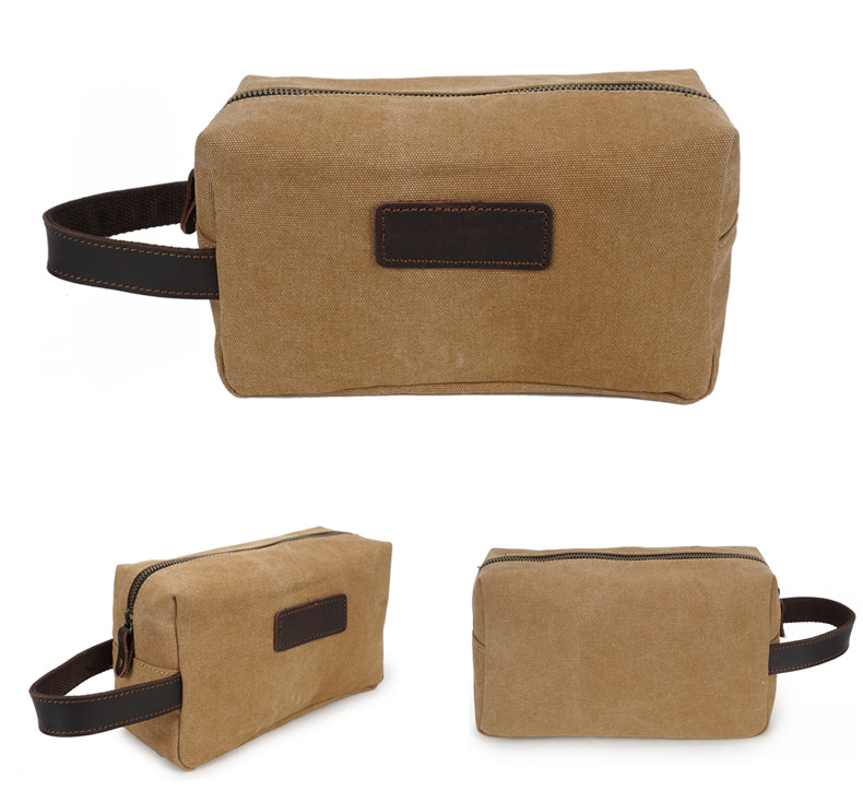 Neceser ABU de lona impermeable de cuero vintage