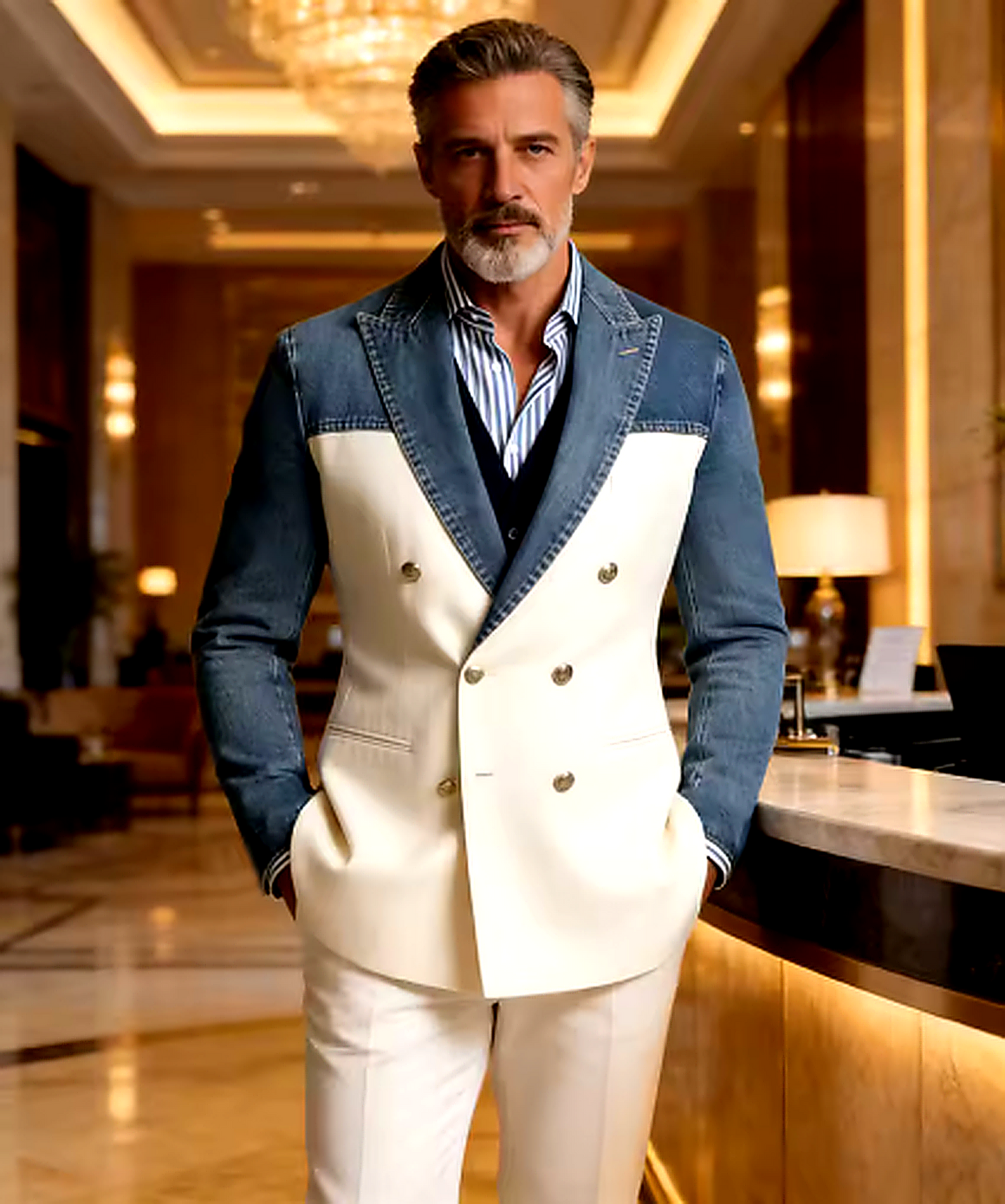 Blazer LONDRES de hombre, denim de alta calidad.