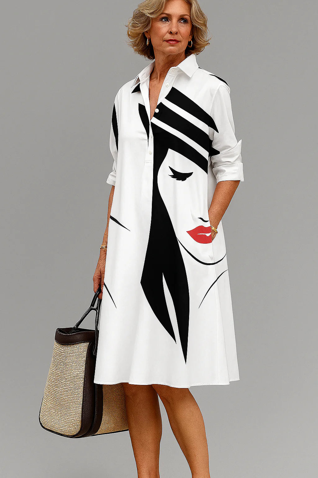 Vestido NAOMI midi refinado y elegante.