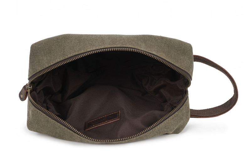 Neceser ABU de lona impermeable de cuero vintage