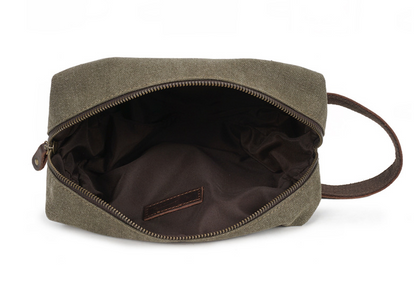 Neceser ABU de lona impermeable de cuero vintage