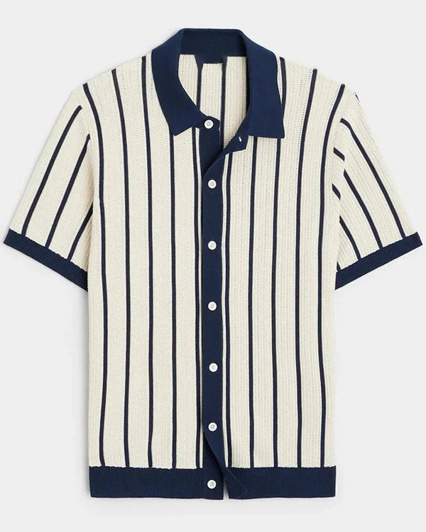 Camisa DILAN de Hombre de Rayas Manga Corta | Camisa Casual Elegante Tejido Ligero