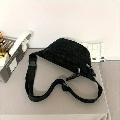 Ida |Bolso de hombro de pana Negro