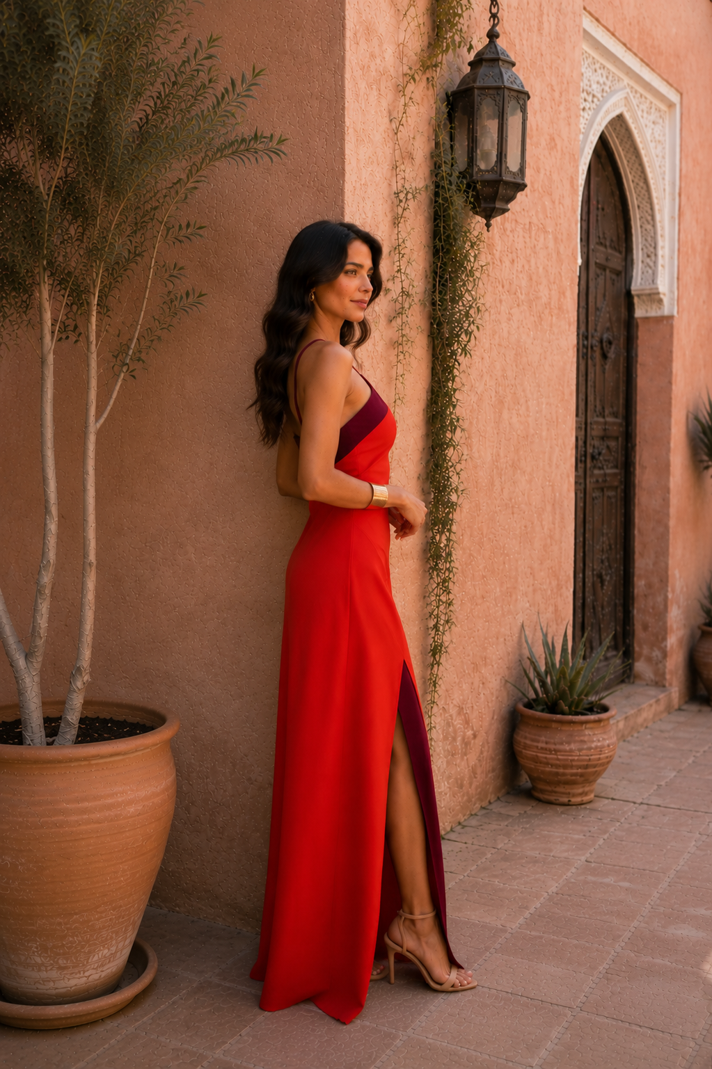 Vestido JULIANA  largo halter con abertura