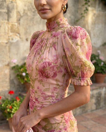 Vestido VALERIANA, floreado, elegante.