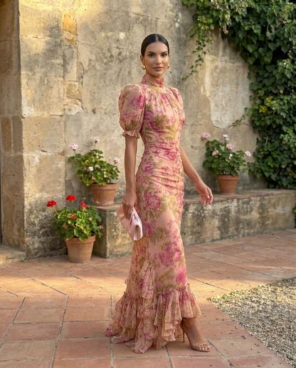 Vestido VALERIANA, floreado, elegante.
