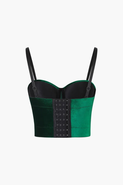 Top MEDUSA tipo bustier de terciopelo.