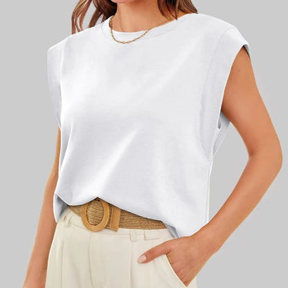 Top HILTON liso cuello redondo y sin mangas