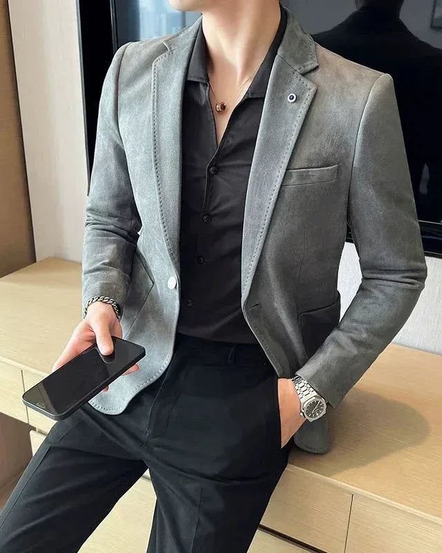 Blazer MATEO elegante para hombre con un solo botón en elastano.