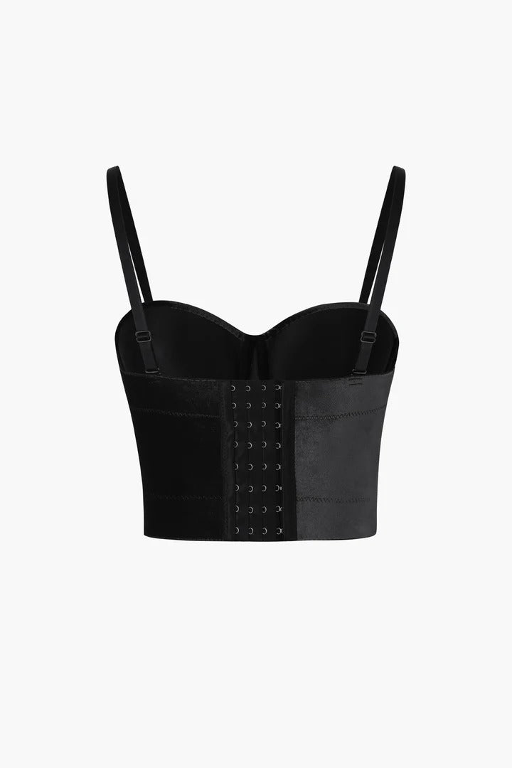 Top MEDUSA tipo bustier de terciopelo.