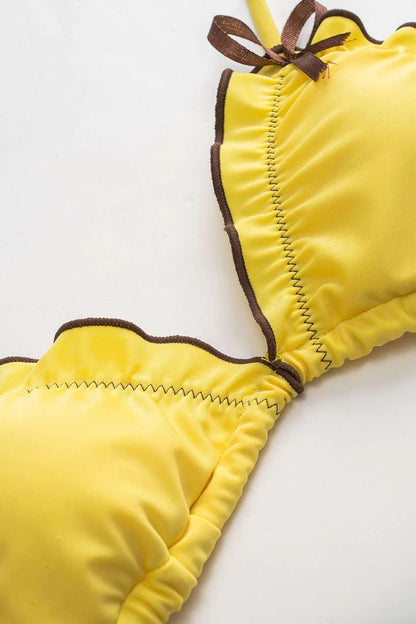 Conjunto de bikini SOLCITO fruncido con volantes.