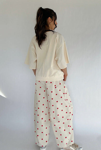 Pantalón PRINCESS, ancho, delicado, con lunares.