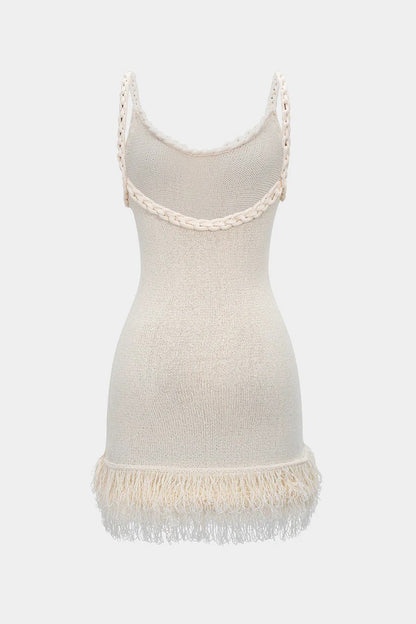 Vestido GILDA de punto con flecos.