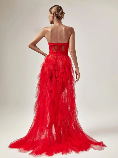 Vestido IRINA, largo de tul.