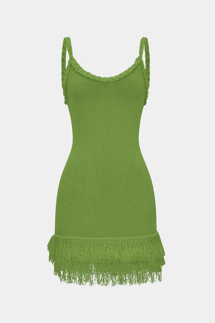 Vestido GILDA de punto con flecos.