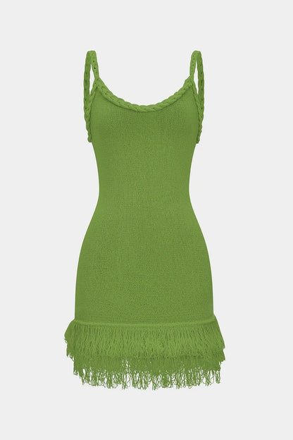 Vestido GILDA de punto con flecos.
