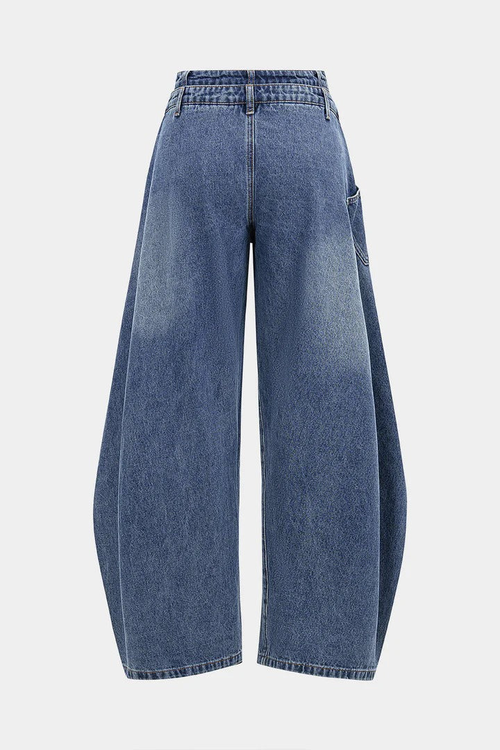 Vaqueros JAM oversize asimétricos cruzado con botones, denim.