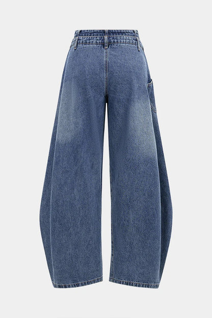 Vaqueros JAM oversize asimétricos cruzado con botones, denim.