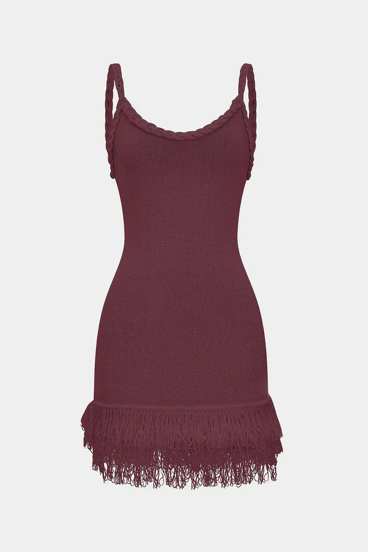 Vestido GILDA de punto con flecos.