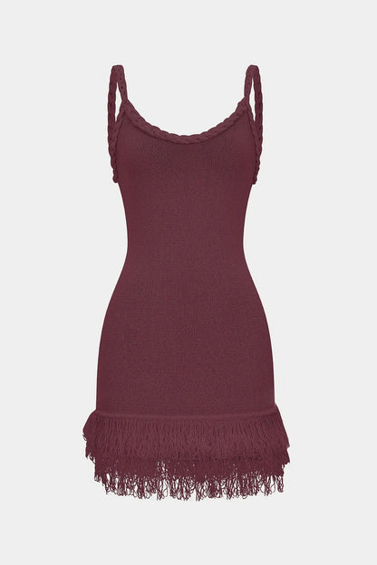 Vestido GILDA de punto con flecos.