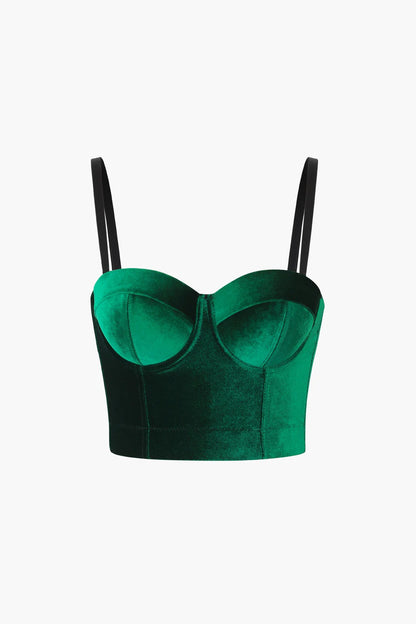 Top MEDUSA tipo bustier de terciopelo.