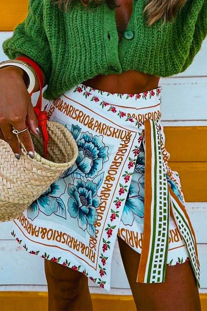 Falda RIO, cruzada con estampado.