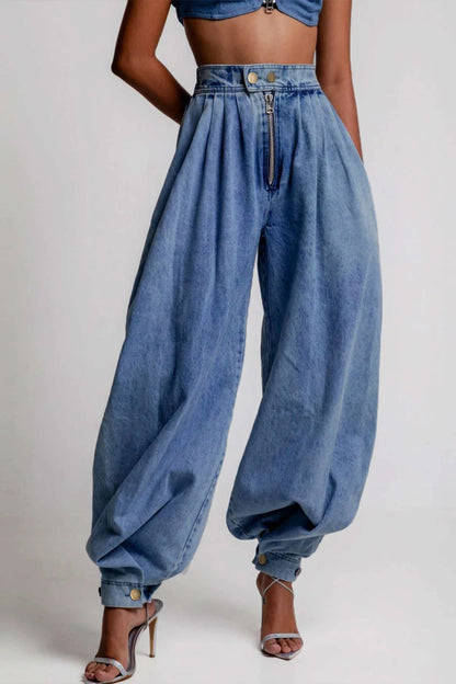 Vaqueros TRINIDAD palazzo denim altos.