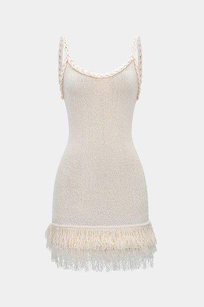 Vestido GILDA de punto con flecos.