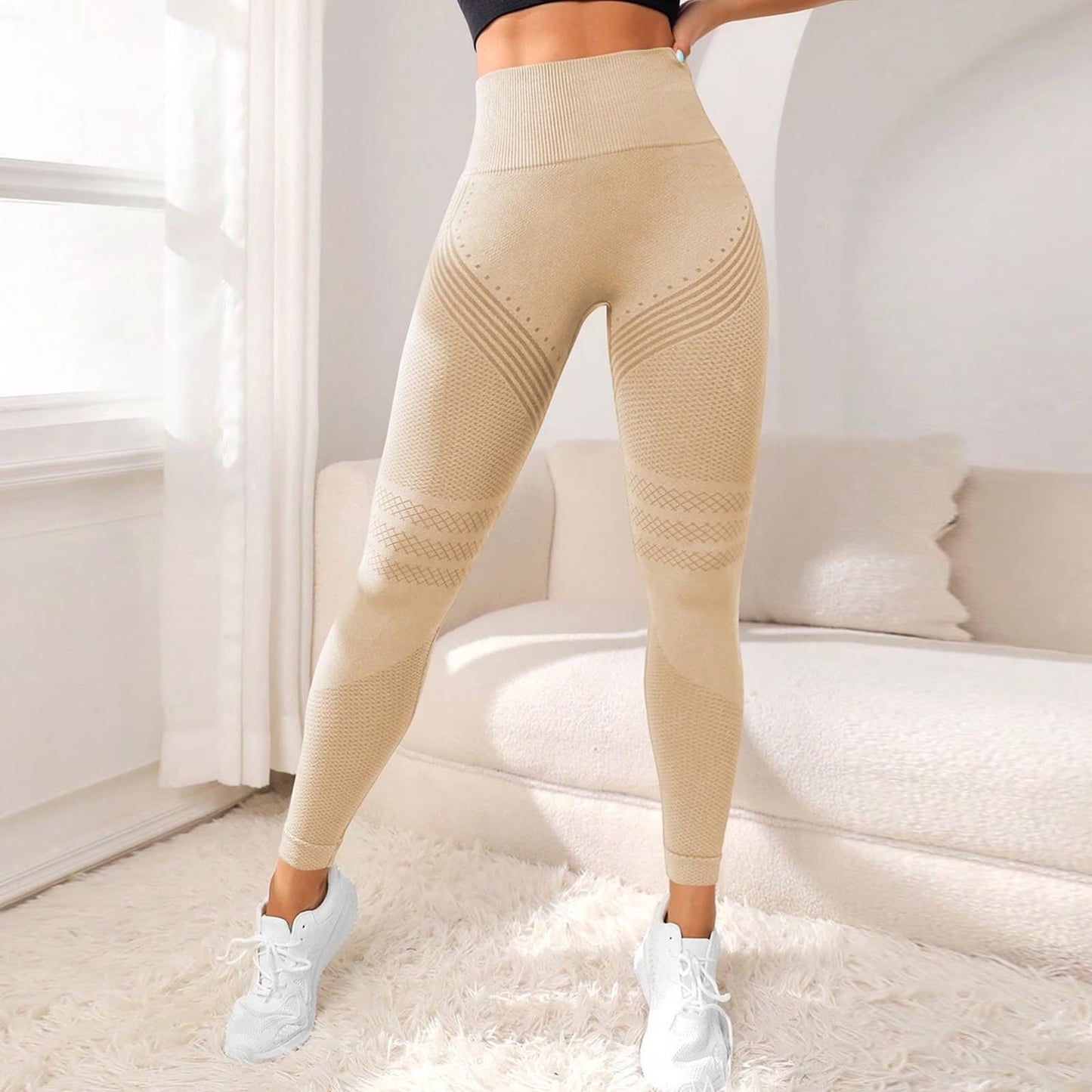 Leggings CLARISA deportiva, cintura alta, con frunce.