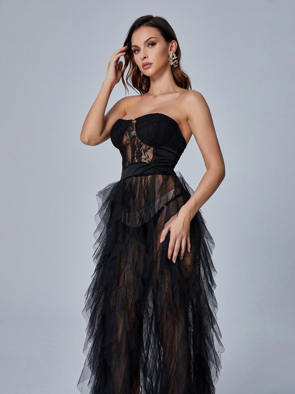 Vestido IRINA, largo de tul.