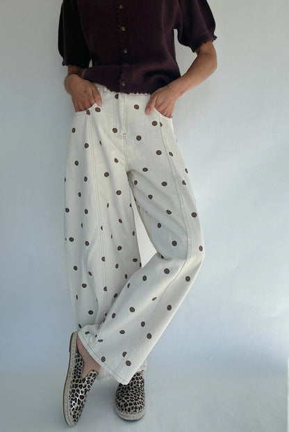 Pantalón PRINCESS, ancho, delicado, con lunares.