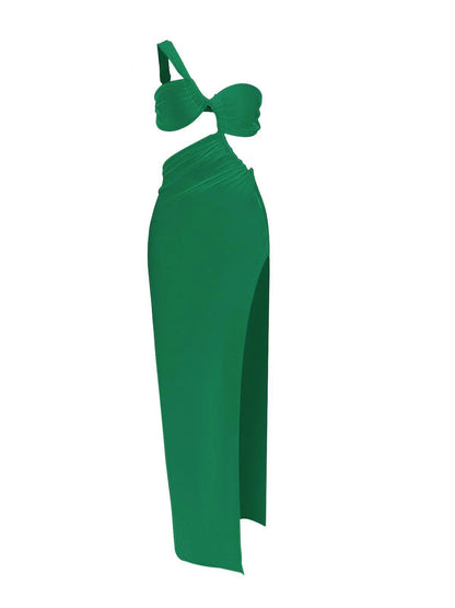 Vestido NOIRA, de un solo hombro.