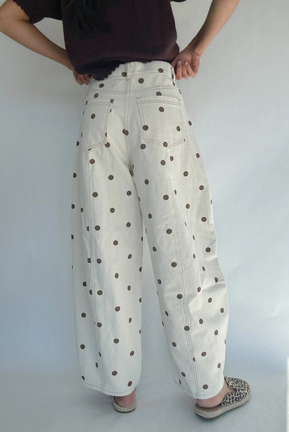 Pantalón PRINCESS, ancho, delicado, con lunares.
