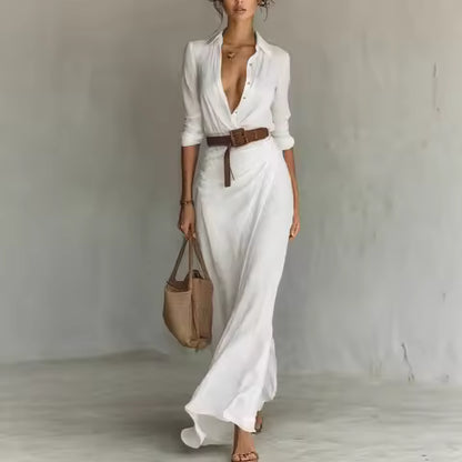 Vestido DAKOTA, cuello de solapa mangas largas.
