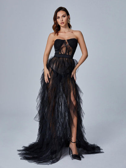 Vestido IRINA, largo de tul.