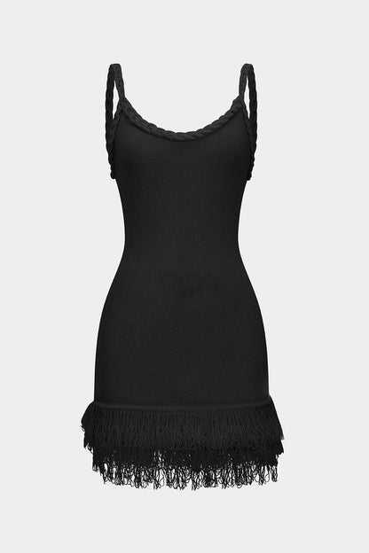 Vestido GILDA de punto con flecos.