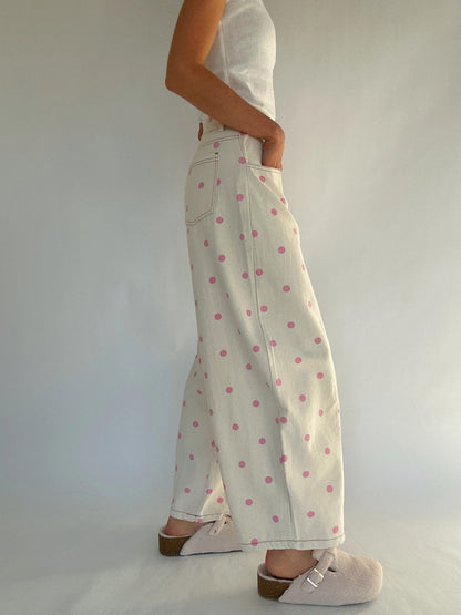 Pantalón PRINCESS, ancho, delicado, con lunares.