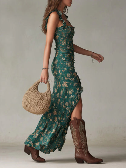 SABRINA | Vestido largo estilo boho retro.