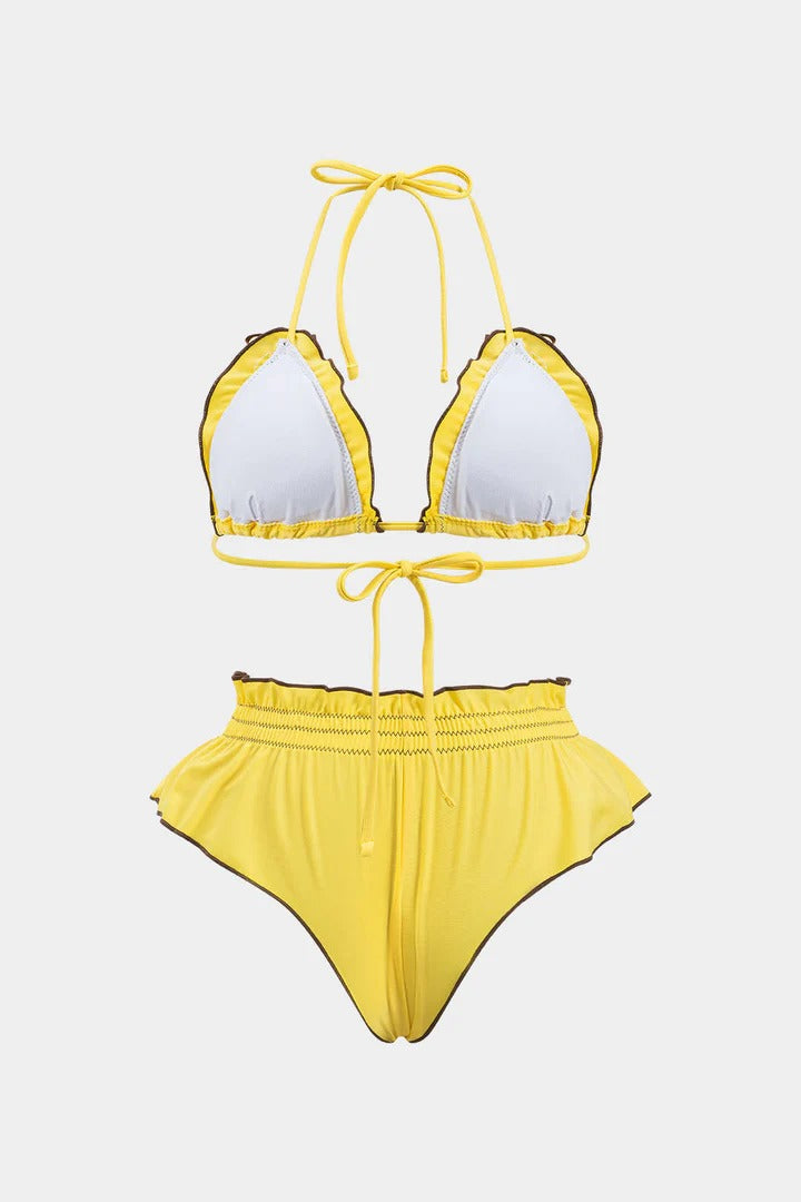 Conjunto de bikini SOLCITO fruncido con volantes.
