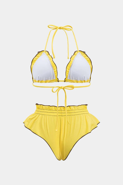 Conjunto de bikini SOLCITO fruncido con volantes.