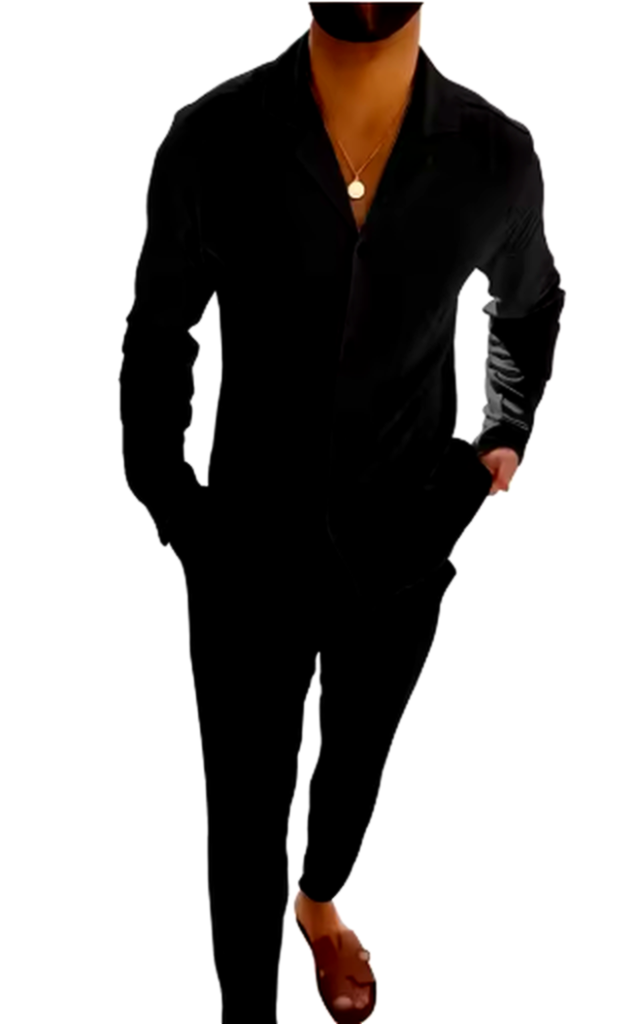 Conjunto JOAN Hombre Elegante Casual | Set Camisa Manga Larga + Pantalón Relax Fit