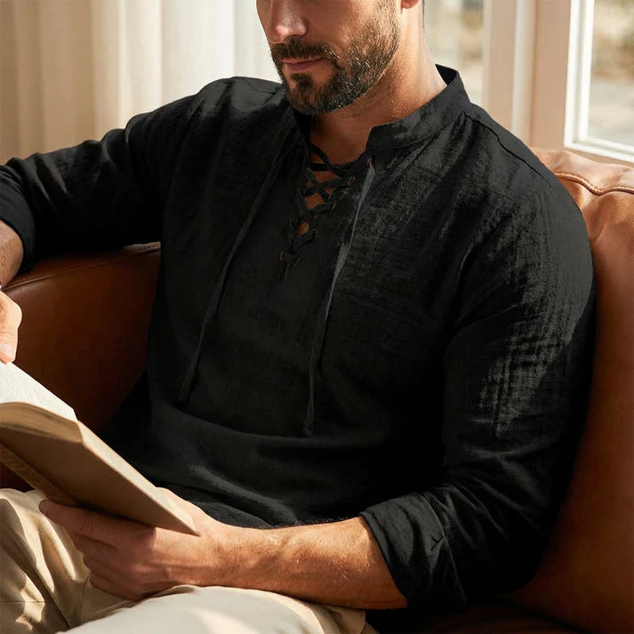 Camisa JACOB estilo boho hombre, mangas largas.